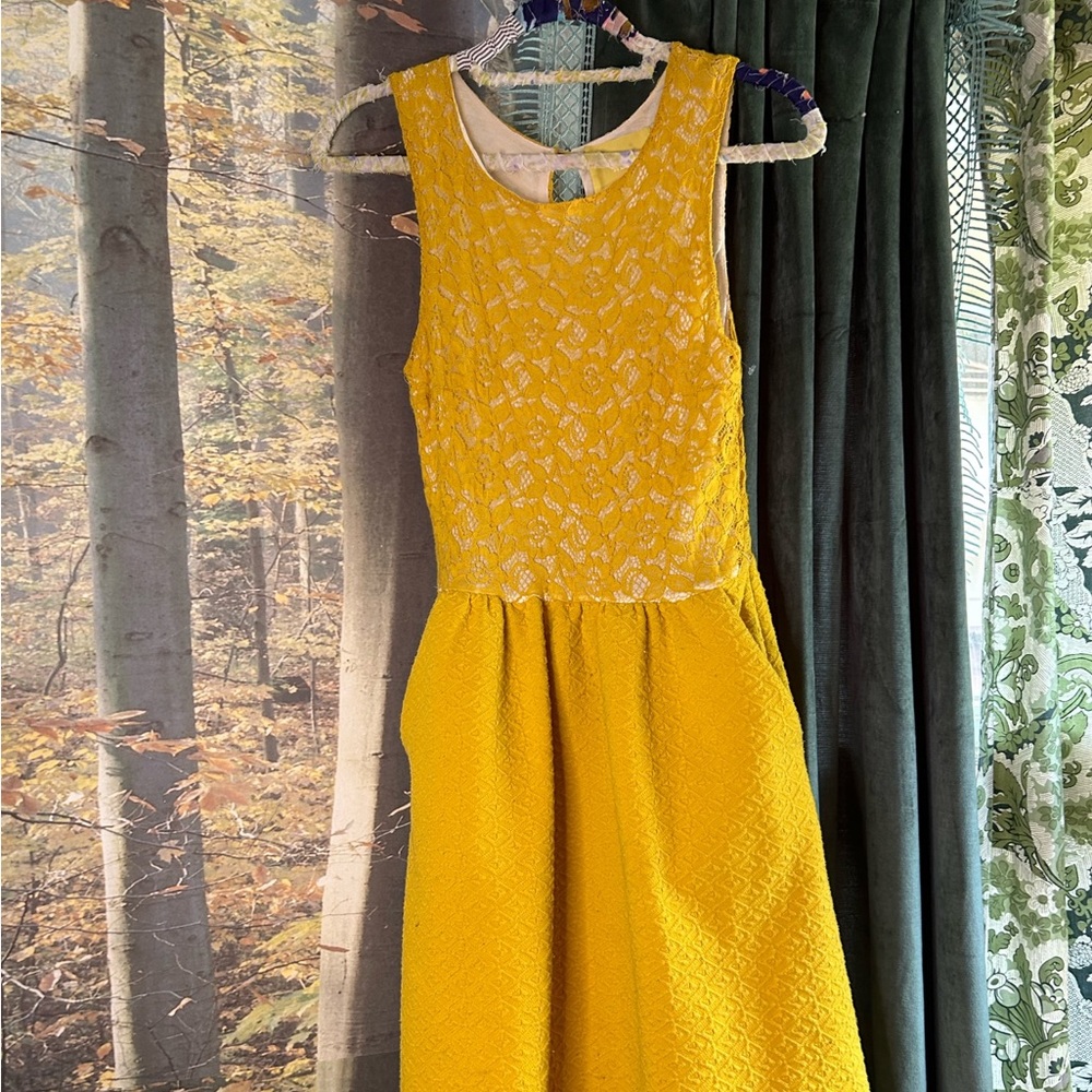 Maeve by Anthropology Yellow Dress